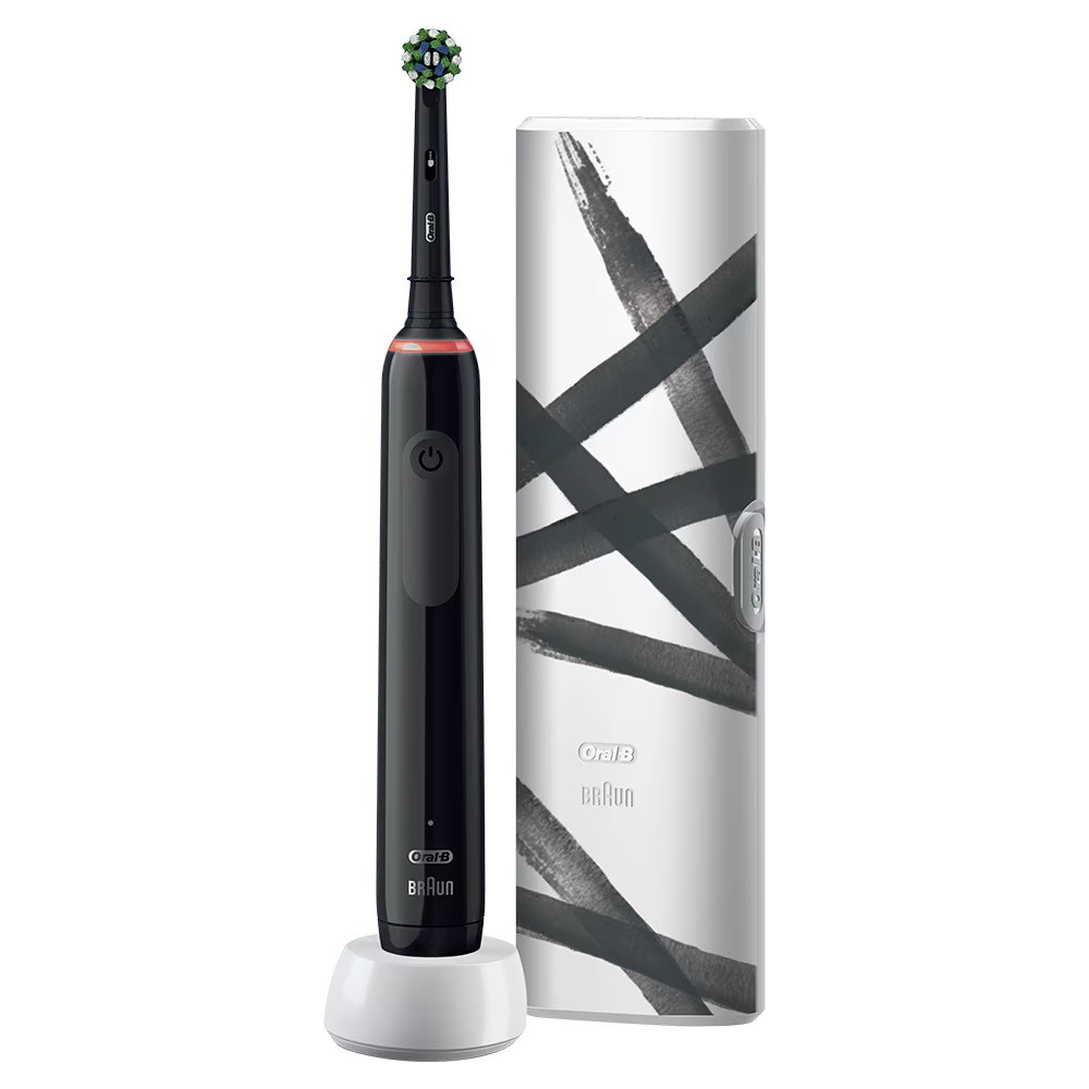 Periuta de dinti electrica Oral-B Pro 3 3500, Curatare 3D, 3 programe, 1 Incarcator, 1 Capat, Trusa de calatorie, Negru [2]