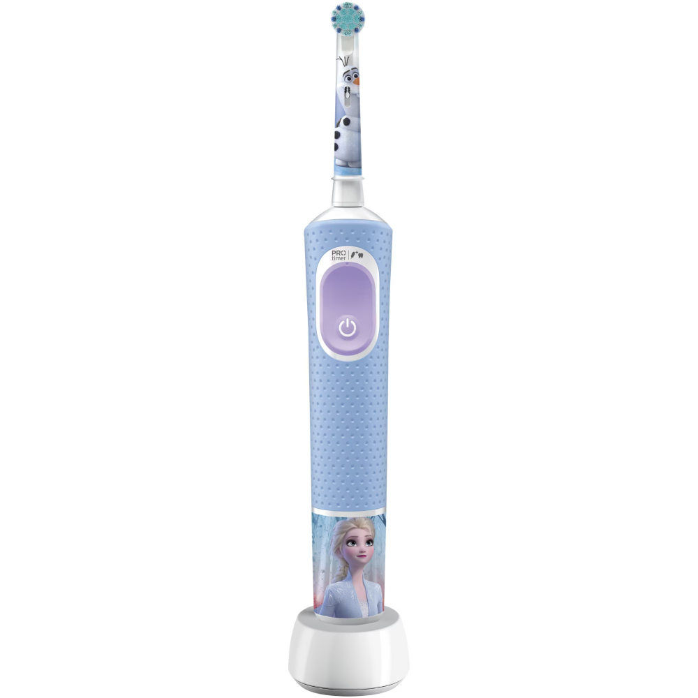 Periuta de dinti electrica Oral-B Pro Kids Frozen pentru copii, Curatare 2D, 2 programe, 1 capat, 4 autocolante, pentru 3+ ani, Albastru [4]