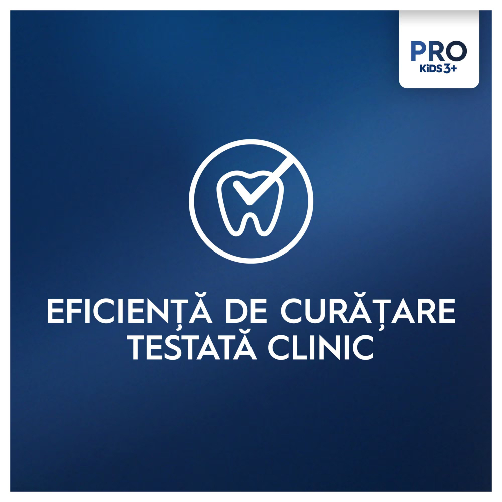 Periuta de dinti electrica Oral-B Pro Kids Frozen pentru copii, Curatare 2D, 2 programe, 1 capat, 4 autocolante, trusa de calatorie, Albastru [9]