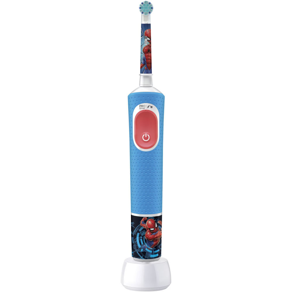 Periuta de dinti electrica Oral-B Pro Kids Spiderman pentru copii, Curatare 2D, 2 programe, 1 capat, 4 autocolante, Albastru [4]
