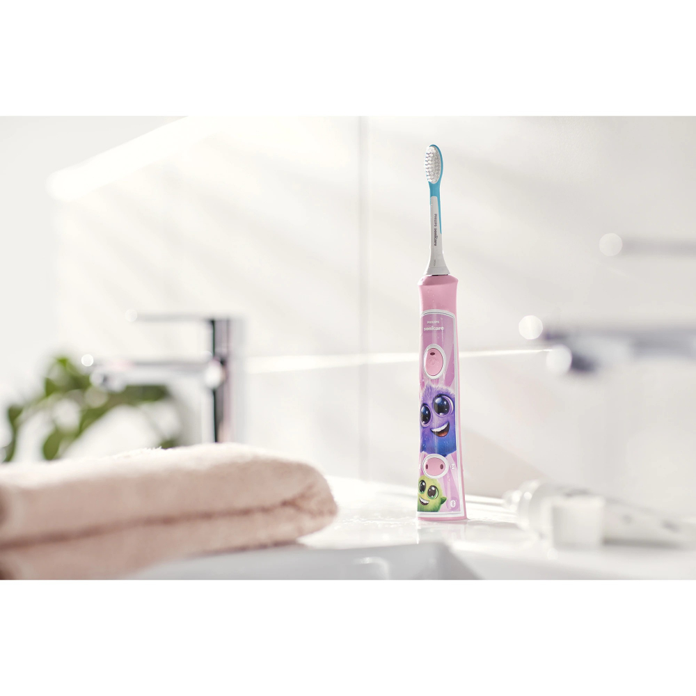 Periuta de dinti electrica, Philips HX6352/42, pentru copii, 2 programe de curatare, Roz [5]