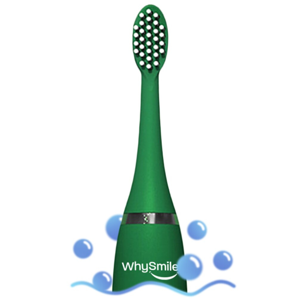 Periuta electrica reincarcabila sonica WhySmile Copii, 32000 miscari/minut, 4 moduri de curatatare, 8 capete de periere, smart timer, rezistent la apa IPX6, cablu USB, Verde [8]