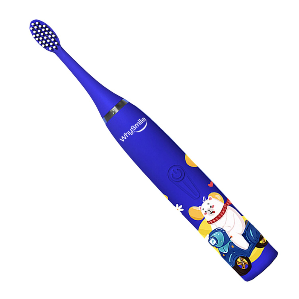 Periuta electrica reincarcabila sonica WhySmile Copii, 32000 miscari/minut, 4 moduri de curatatare, 8 capete de periere, smart timer, rezistent la apa IPX6, cablu USB, Albastru [7]