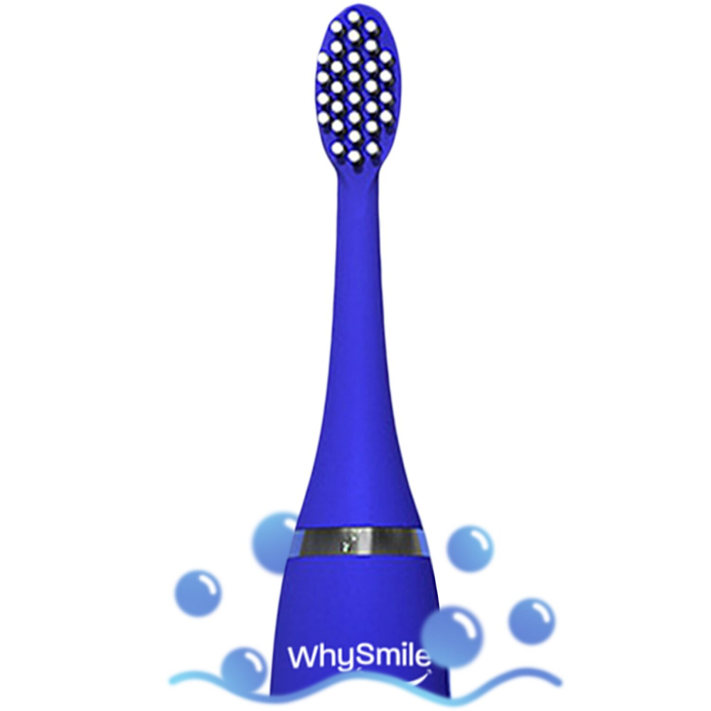 Periuta electrica reincarcabila sonica WhySmile Copii, 32000 miscari/minut, 4 moduri de curatatare, 8 capete de periere, smart timer, rezistent la apa IPX6, cablu USB, Albastru [11]