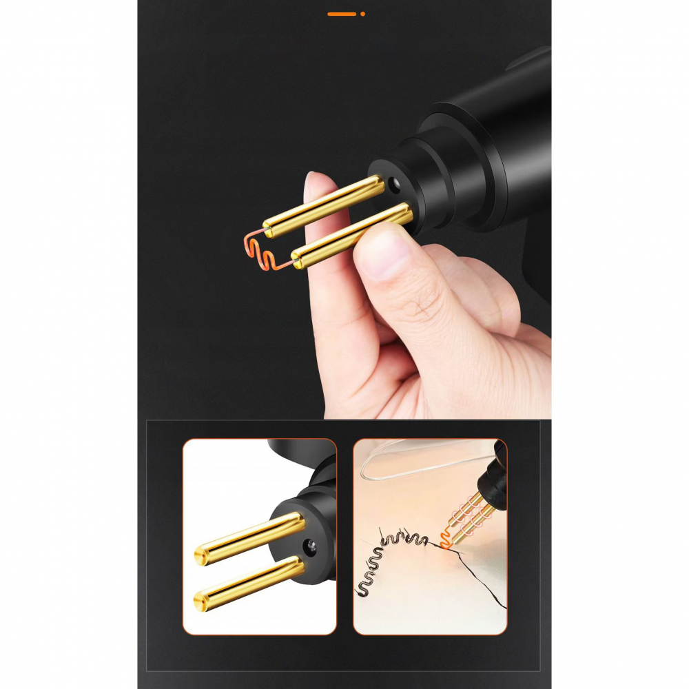Pistol Profesional pentru lipit/sudat plastic Renew Force, kit pentru repararea fisurilor din plastic, polipropilena, 200 capse de intarire, putere 70W, Negru [9]