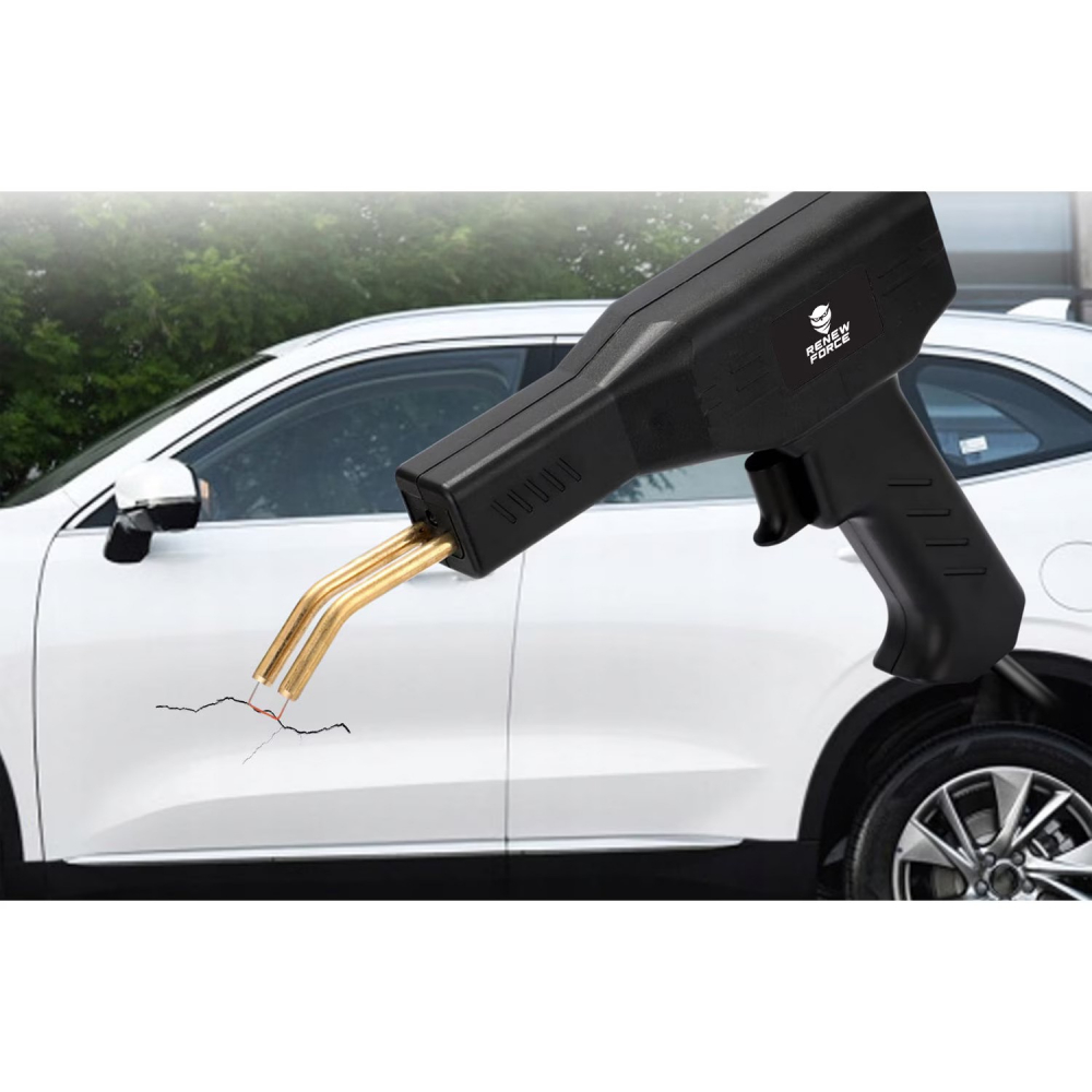 Pistol Profesional pentru lipit/sudat plastic Renew Force, kit pentru repararea fisurilor din plastic, polipropilena, 400 capse de intarire, putere 50W, Negru [8]