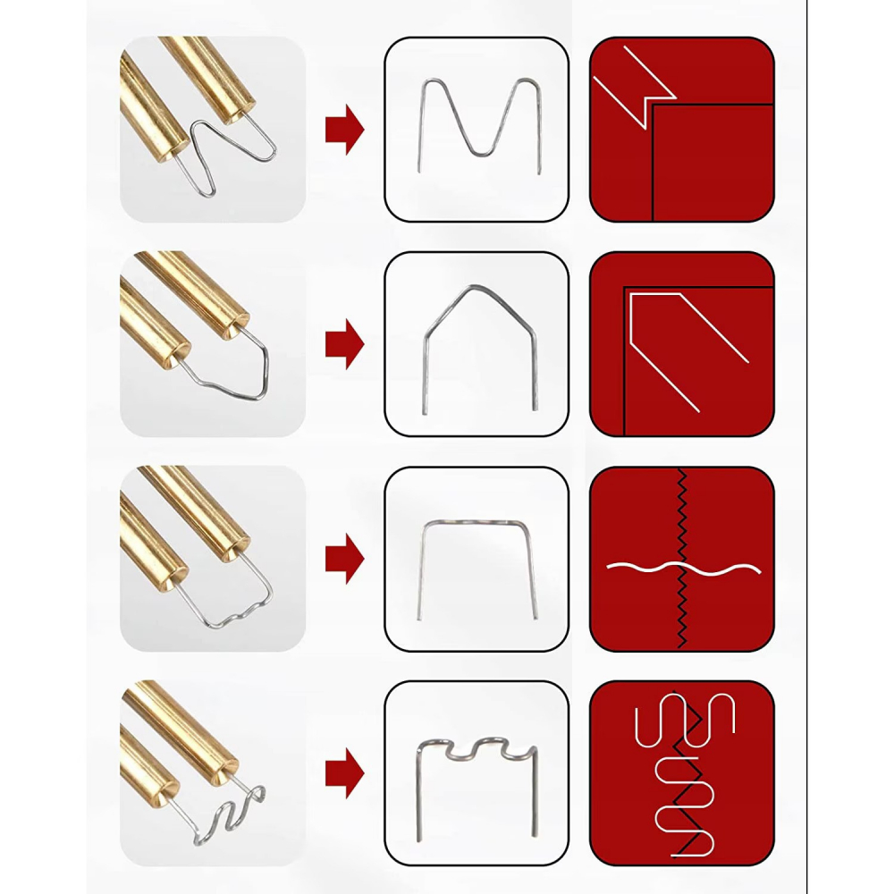 Pistol Profesional pentru lipit/sudat plastic Renew Force, kit pentru repararea fisurilor din plastic, polipropilena, 400 capse de intarire, putere 50W, Negru [10]