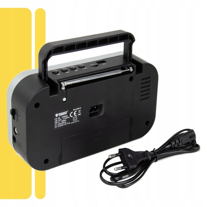 Radio portabil cu acumulator Renew Force, Antena FM/AM, Bluetooth, Slot Card SD, Negru [5]