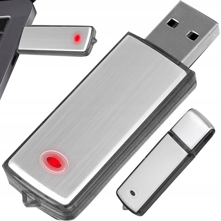 Recorder Spion NewEvo®, USB, 16 GB, 200 De Ore de Inregistrare, Raza de Actiune pana la 8 Metri, Capacitate Baterie 350mAh, Argintiu [5]