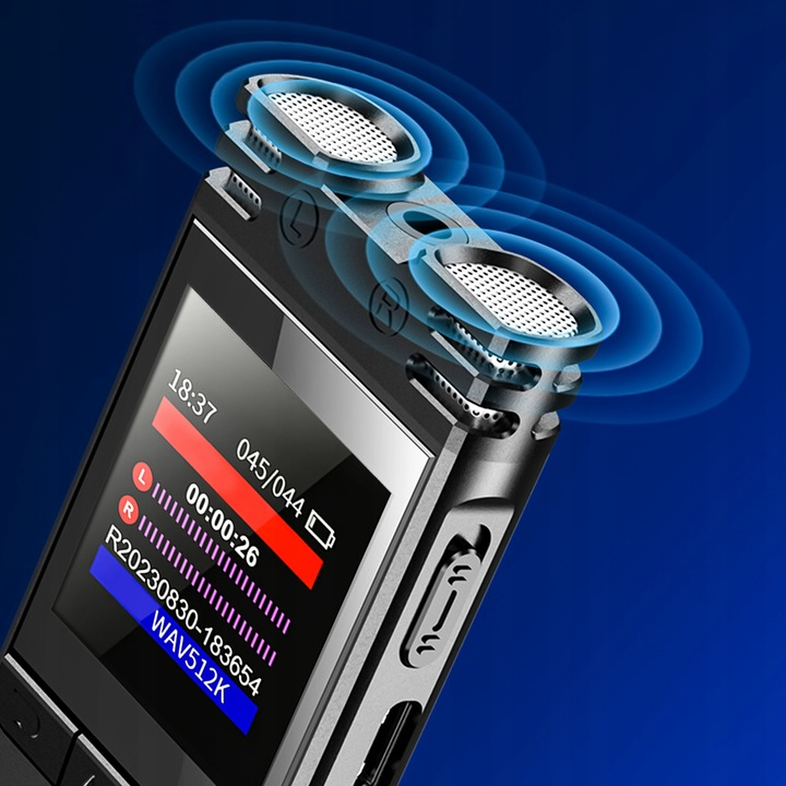 Reportofon profesional NewEvo 32 GB cu activare vocală și reducere zgomot [6]