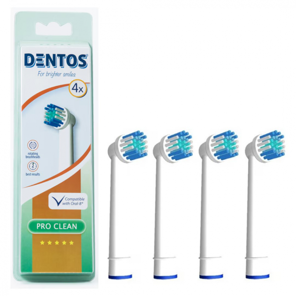 Rezerva compatibila periuta de dinti electrica Oral-B, Dentos Pro Clean, 4 bucati, Alb [1]