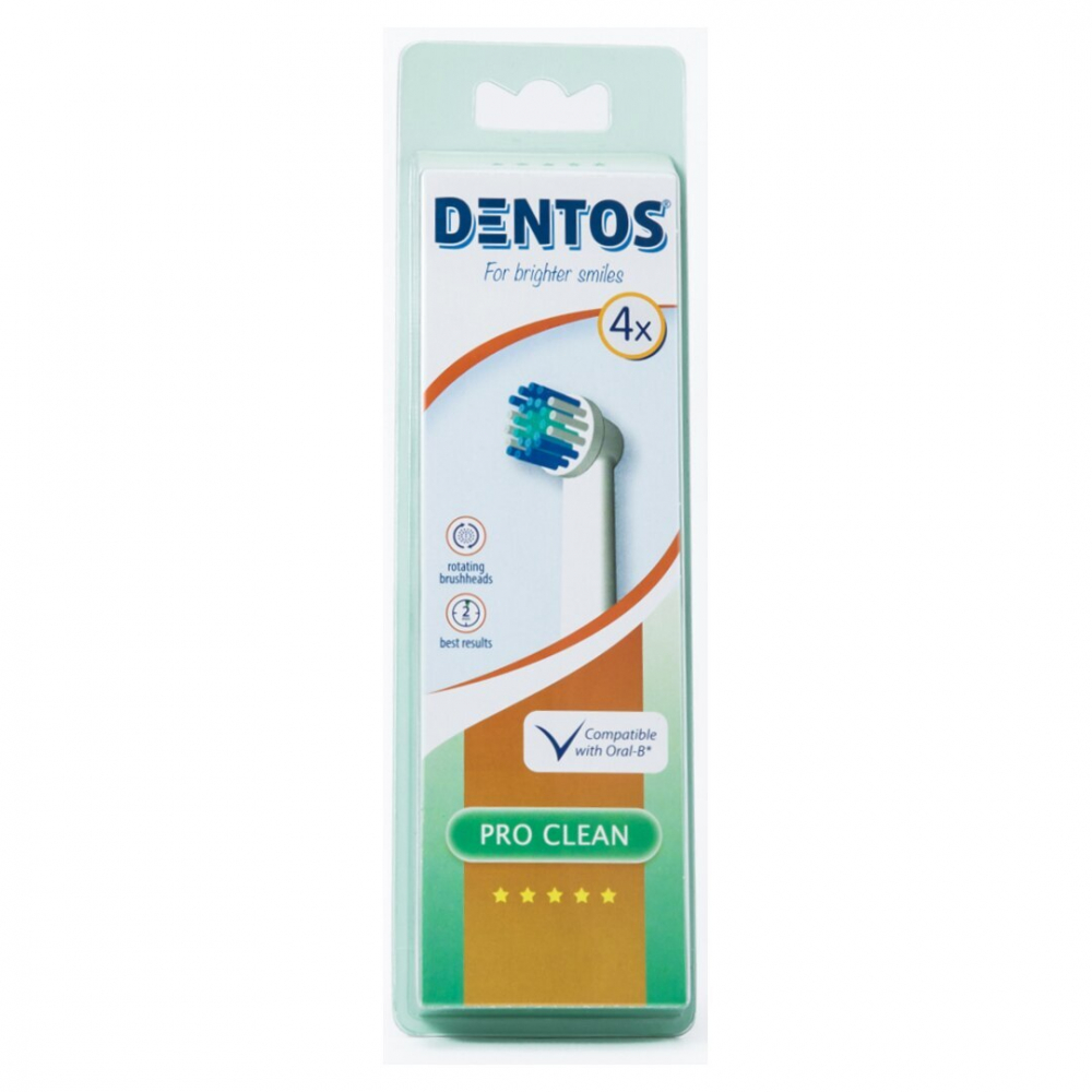 Rezerva compatibila periuta de dinti electrica Oral-B, Dentos Pro Clean, 4 bucati, Alb [3]