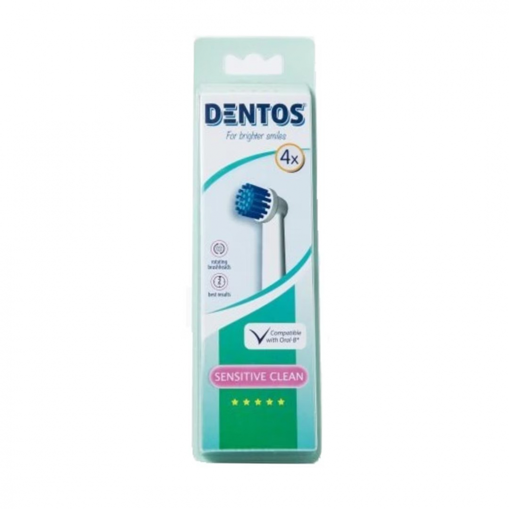 Rezerva compatibila periuta de dinti electrica Oral-B, Dentos Sensitive Clean, 4 bucati, Alb [2]