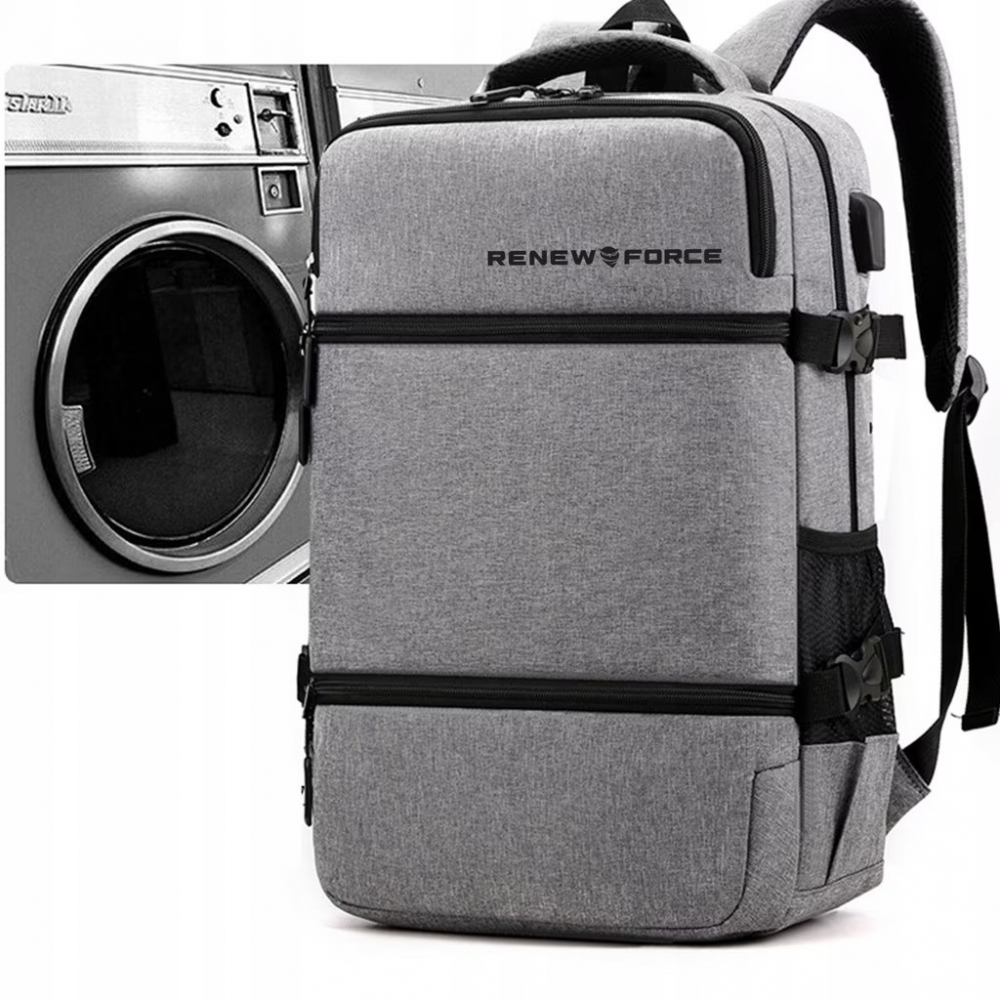 Rucsac multifunctional Renew Force cu Port de incarcare USB, smart casual pentru Business, Calatorii si Laptop 15 inchi, 45x31x13 cm, Gri [9]
