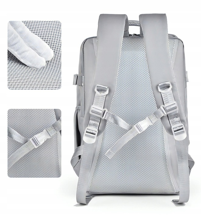 Rucsac pentru Calatorie cu spatiu Laptop 17 inch, Ideal pentru Zboruri, Compatibil Cabina Avion, Ghiozdan Multifunctional NewEvo®, Impermeabil, cu port de incarcare USB, Buzunare multiple, Capacitate [8]