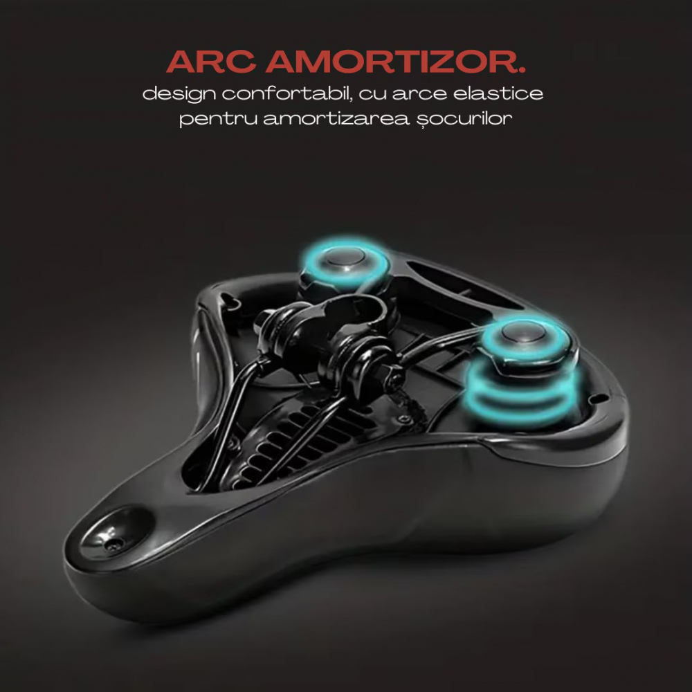 Sa Bicicleta NewEvo, Premium cu Gel si Arcuri, Ultra Amortizare Socuri, Anti-Alunecare, Impermeabila, Design Ventilat, Banda Reflectorizanta, Compatibilitate Universala 25x20.5x9.5cm [3]