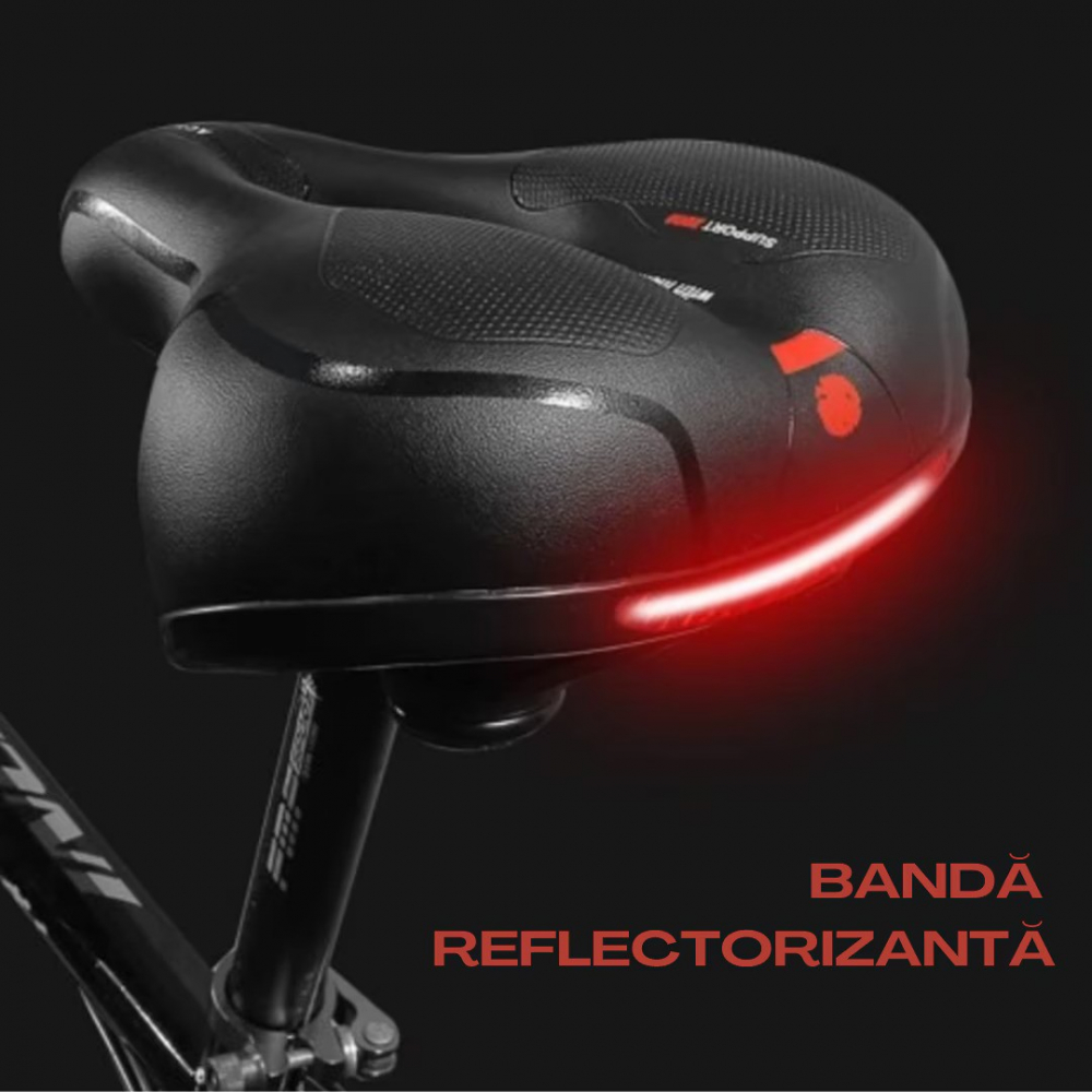 Sa Bicicleta NewEvo, Premium cu Gel si Arcuri, Ultra Amortizare Socuri, Anti-Alunecare, Impermeabila, Design Ventilat, Banda Reflectorizanta, Compatibilitate Universala 25x20.5x9.5cm [6]