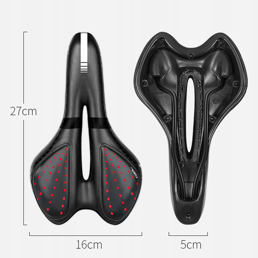 Sa bicicleta Renew Force, Piele ecologica, Gel, Forma ergonomica, Rezistenta la socuri, 27cm X 16cm X 5cm, Negru [3]