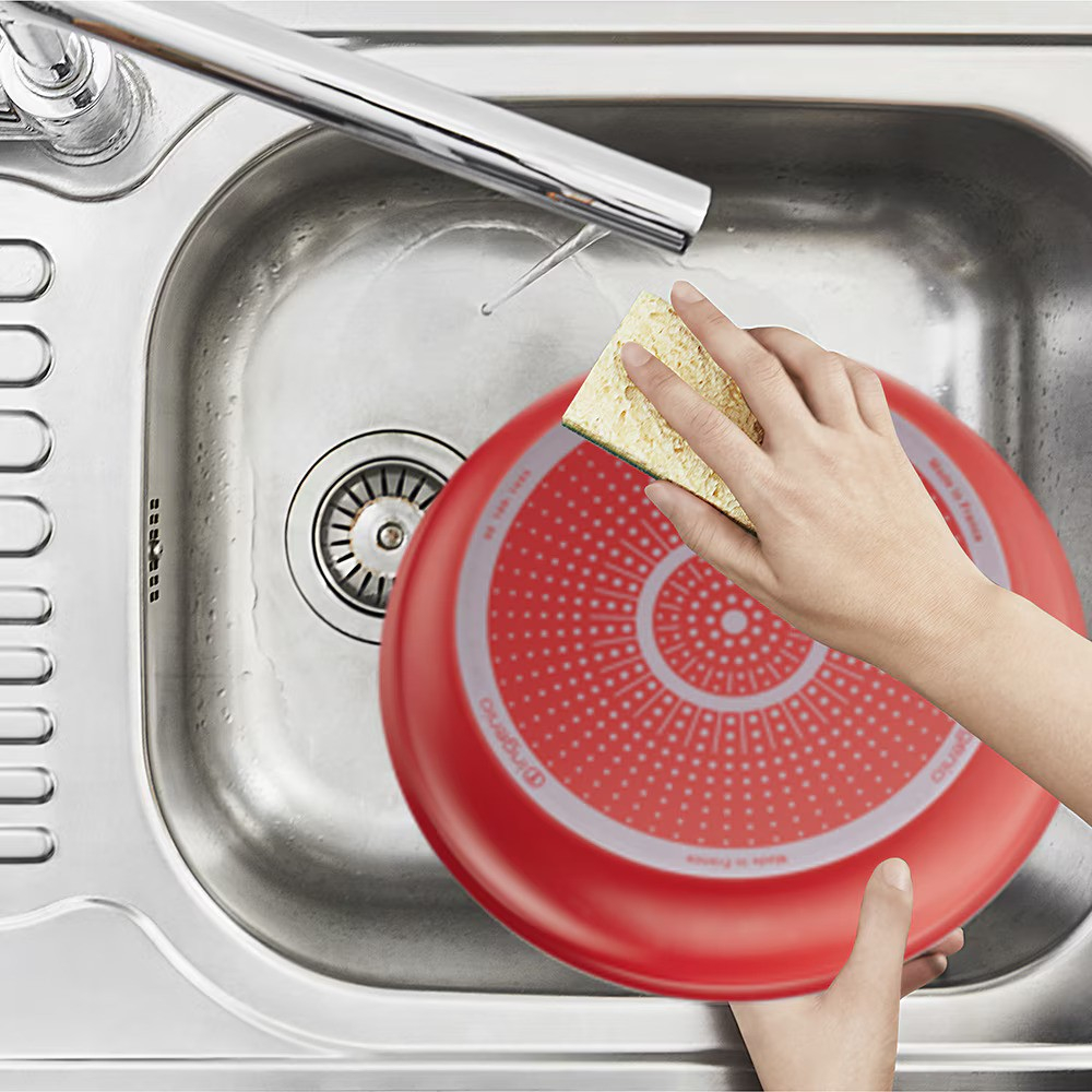 Set 10 piese Tefal Ingenio Easy Cook & Clean, invelis antiaderent Titanium, indicator temperatura Thermo-Signal, maner detasabil, rosu [6]