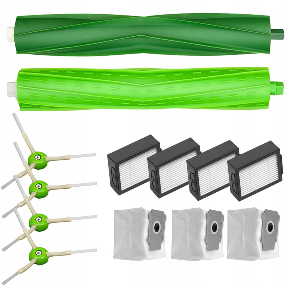Set 13 accesorii compatibile cu iRobot Roomba E4, E5(E5152, E5154, E5158 etc.), E6198, E7, I3, I3+, I4, I4+, I5, I5+, I6, I7(i7150), I7+(i7550), I7 Plus, I8, J7, 2 perii tambur, 4 perii laterale, 4 fi [2]