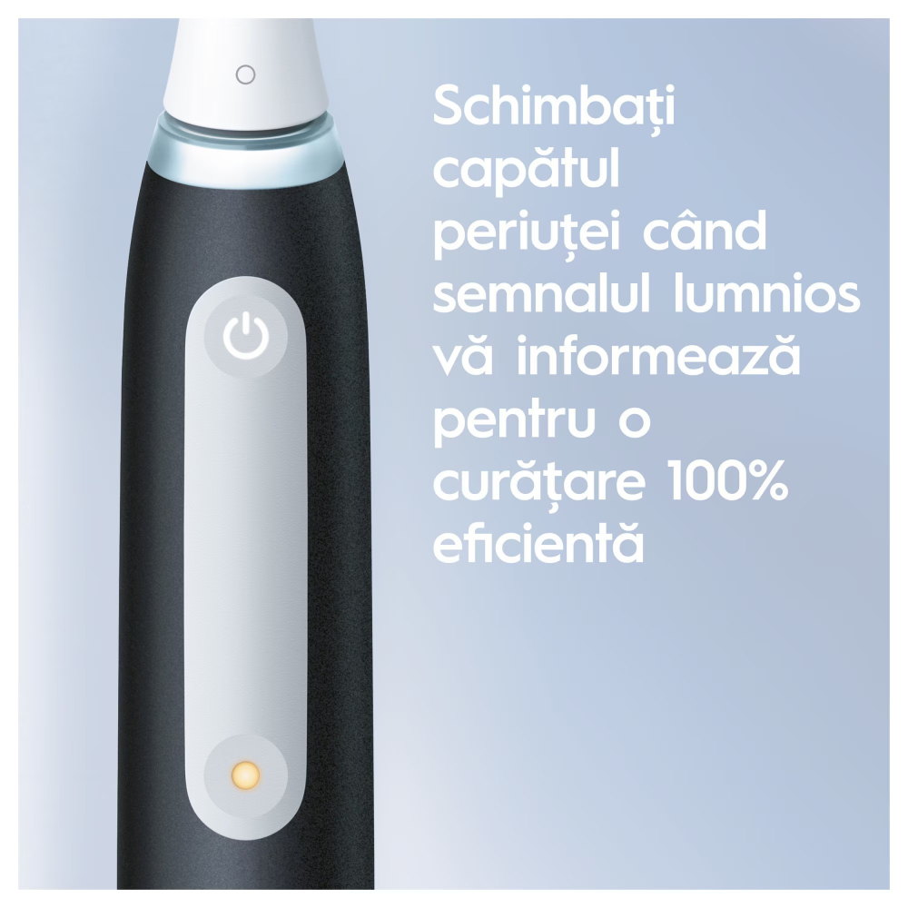 Set 2 x Periuta de dinti electrica Oral-B iO3 cu Tehnologie Magnetica si Micro-Vibratii, Senzor de presiune Smart, 3 moduri, 2 capete, Trusa de calatorie, Negru/Albastru [8]