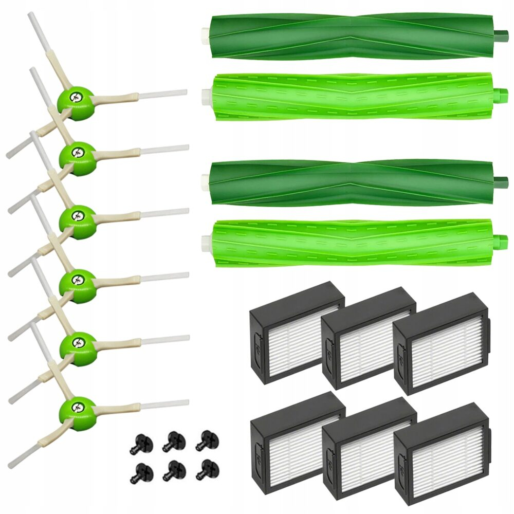 Set 22 accesorii compatibile cu iRobot Roomba E4, E5(E5152, E5154, E5158 etc.), E6198, E7, I3, I3+, I4, I4+, I5, I5+, I6, I7(i7150), I7+(i7550), I7 Plus, I8, J7, 4 perii tambur, 6 perii laterale, 6 fi [2]