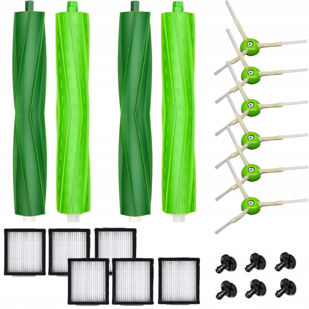 Set 22 accesorii compatibile cu iRobot Roomba E4, E5(E5152, E5154, E5158 etc.), E6198, E7, I3, I3+, I4, I4+, I5, I5+, I6, I7(i7150), I7+(i7550), I7 Plus, I8, J7, 4 perii tambur, 6 perii laterale, 6 fi [1]