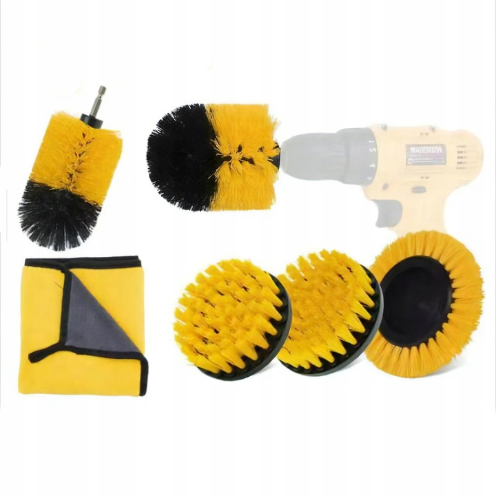 Set 23 Piese Detailing Auto NewEvo, Curatare Auto Interior si Exterior, Geanta Transport si Depozitare Inclusa, Negru Galben [10]