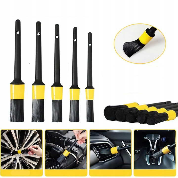 Set 23 Piese Detailing Auto NewEvo, Curatare Auto Interior si Exterior, Geanta Transport si Depozitare Inclusa, Negru Galben [6]