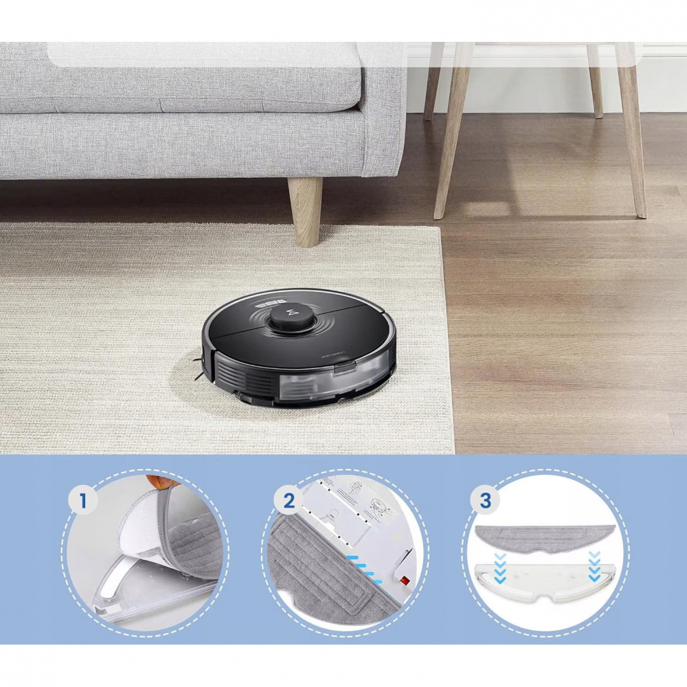 Set 4 x Lavete full mop NewEvo, compatibile cu Xiaomi RoboRock S7, S7 PLUS, S7 MAX, S7 MAXV, S70, S75, S7 Ultra, Gri [7]