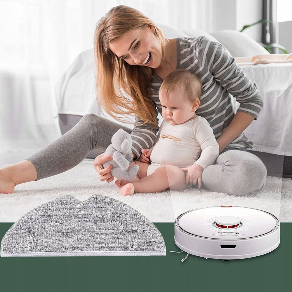 Set 4 x Lavete full mop NewEvo, compatibile cu Xiaomi RoboRock S8, S8 Plus, Gri [3]