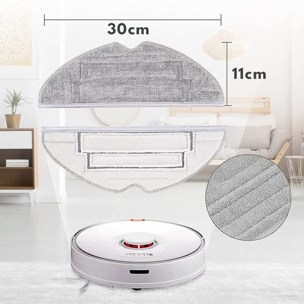 Set 4 x Lavete full mop NewEvo, compatibile cu Xiaomi RoboRock S8, S8 Plus, Gri [2]