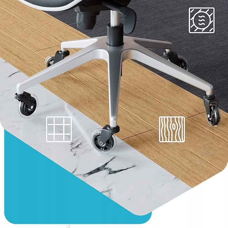 Set 5 roti de silicon, diametru 75mm, tija 11mm, pentru scaune de birou sau scaune de gaming, Negru [5]