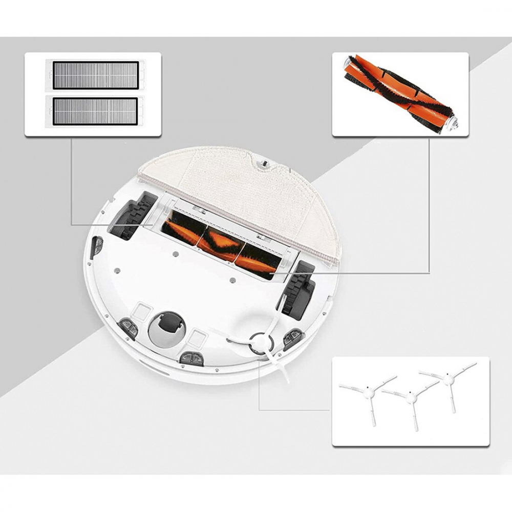 Set 6 accesorii compatibile cu Xiaomi Vacum Mop 1C, Mijia 1C, Dreame F9, Vacum Mop 2, Vacum Mop 2 PRO+, 1 perie tambur, 2 perii laterale, 2 filtre Hepa, accesoriu curatare [2]