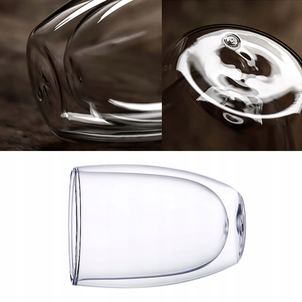 Set 6 pahare cu pereti dubli NewEvo®, termorezistente, pentru cafea, ceai, cafe latte, cappuccino, cu fund dublu, 350 ml, transparente [6]