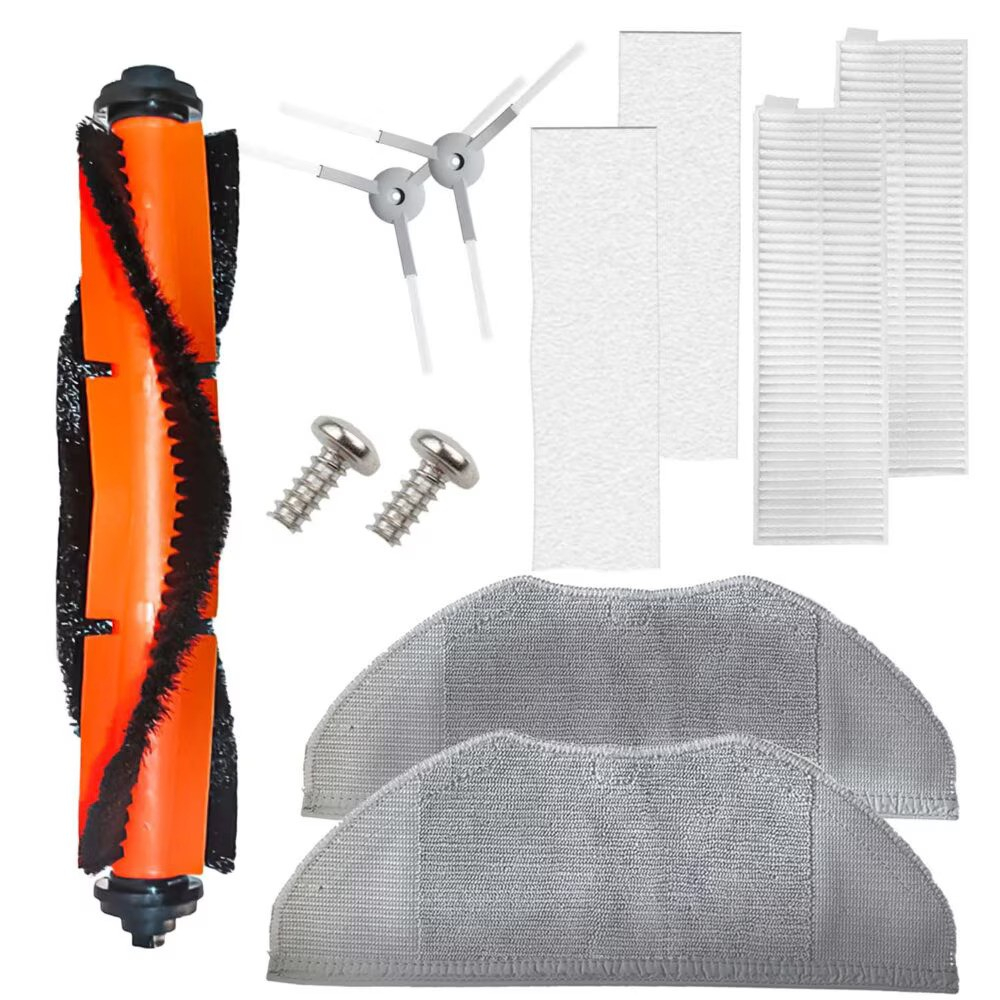 Set 7 accesorii NewEvo compatibile cu Xiaomi Mi Robot Vacuum Mop Essential MJSTG1, 1 perie tambur, 2 perii laterale cu surub, 2 filtre Hepa, 2 mop din microfibra [2]