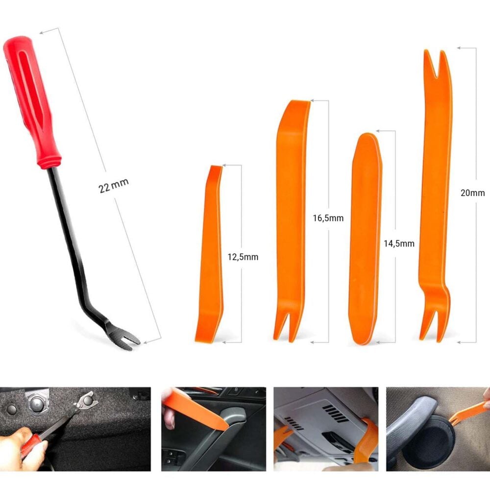Set 725 clipsuri si scule demontat NewEvo, pentru interior auto, radio, fete de usa, panou de bord, plastic, universal [6]