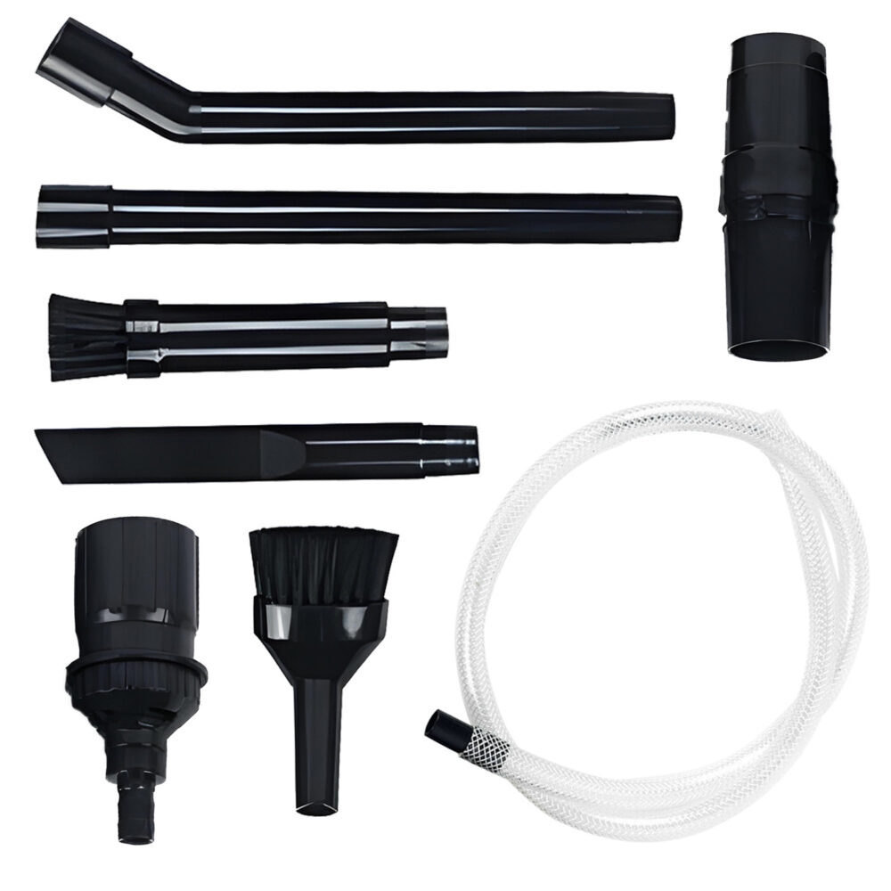 Set 8 Mini Accesorii NewEvo® pentru Aspiratoare cu Diametru 30mm, 32mm, 35mm, 38mm, Montare Universala, Adaptoare Incluse, Perfect pentru Spatii Mari si pentru Spatii Inguste, Negru [1]