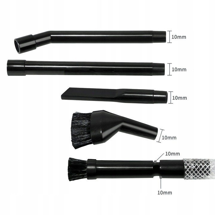 Set 8 Mini Accesorii NewEvo® pentru Aspiratoare cu Diametru 30mm, 32mm, 35mm, 38mm, Montare Universala, Adaptoare Incluse, Perfect pentru Spatii Mari si pentru Spatii Inguste, Negru [3]