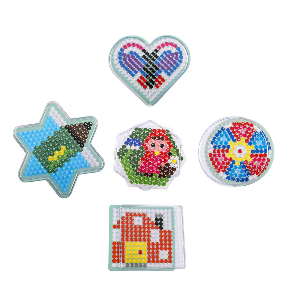 Set 8000 Margele de calcat NewEvo in 15 culori, 6 tampoane transparente de stivuire, 2 foi hartie de calcat, 13 sabloane cu model, 2 pensete, 10 suporturi de proiect, Multicolor [3]