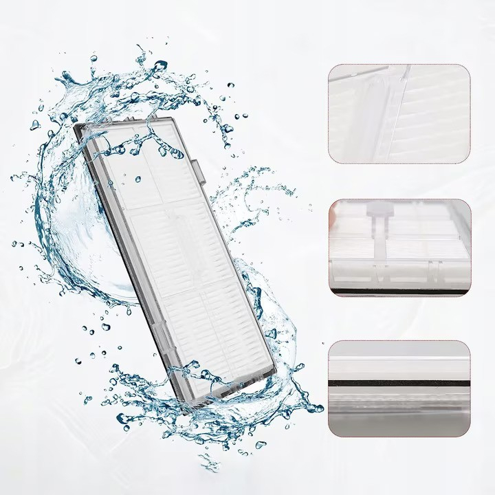 Set 9 Accesorii NewEvo compatibile cu Xiaomi RoboRock S7, S7 PLUS, S7 MAX, S7 MAXV, S70, S75, T7, T7 Plus, T7S 1 perie tambur, 2 perii laterale cu surub, 2 filtre Hepa, 2 mop din microfibra, 1 accesor [9]