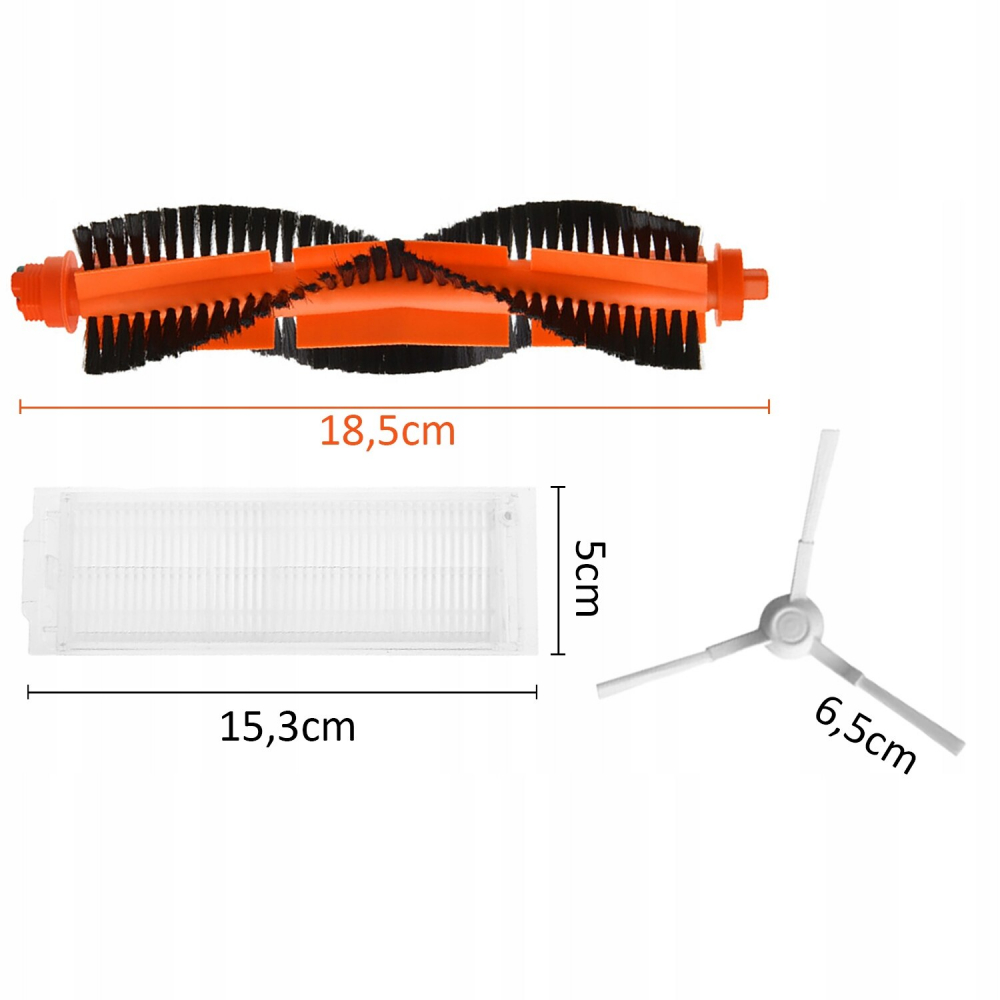 Set 9 accesorii NewEvo compatibile cu Xiaomi Viomi V2, V3, V2 Pro, V3 Pro, Viomi V-RVCLM21B, Xiaomi Mijia STYJ02YM, Xiaomi Mi Robot Vacuum Mop Pro, Viomi SE, 1 perie tambur, 4 perii laterale, 4 filtre [2]