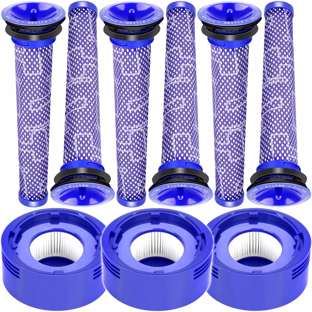 Set 9 filtre NewEvo® compatibile cu aspiratoare Dyson V7 V8 V8+, 6 Prefiltre, 3 Filtre Hepa, Lavabil, Violet [1]