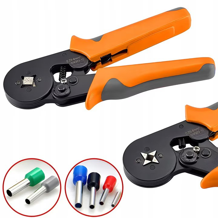 Set Cleste Sertizare NewEvo, 0.25-10 mm2, Hexagonal, 1200 Pini Terminali de Diferite Dimensiuni, Portocaliu [3]