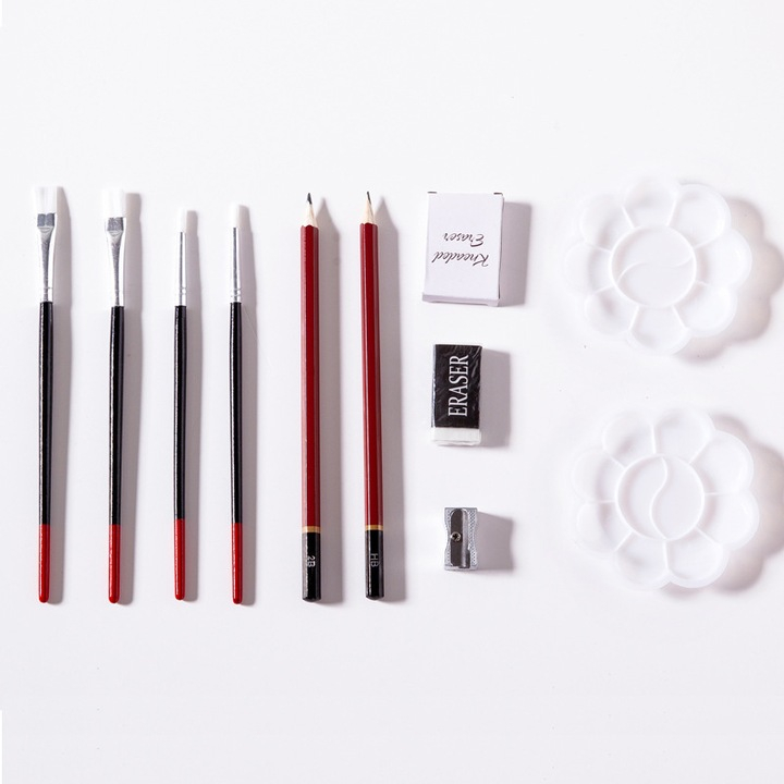 Set de pictura si desen NewEvo pentru copii, 145 de piese, Creioane colorate, Creioane cerate, Markere, Vopsele, Radiera și multe alte accesorii, Cutie Metalica, Model Zane [5]