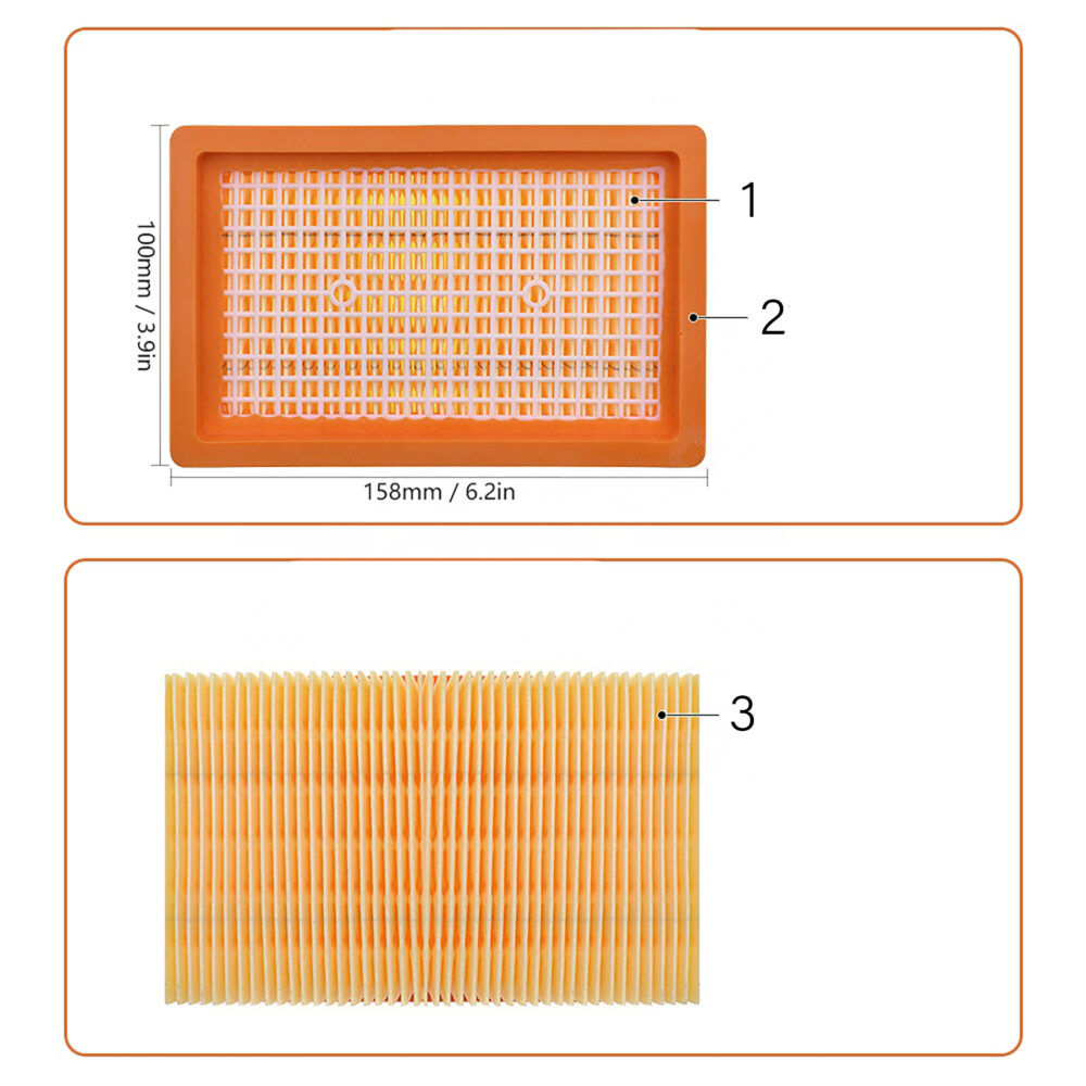 Set filtru Hepa si 10 saci textili premium, NewEvo® , pentru aspiratoare Karcher seria, WD4 WD5 WD6 KWD6 SE5 SE 5.100 SE 6.100 [3]