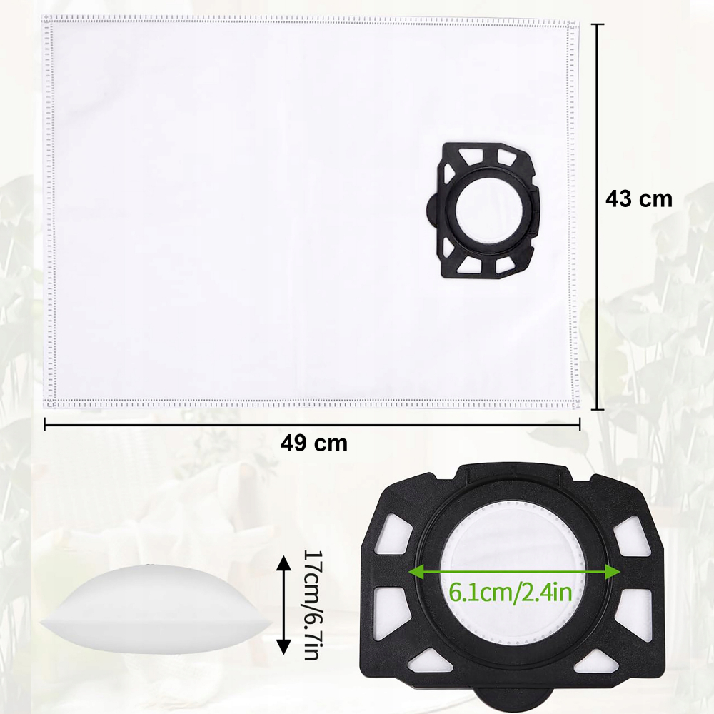 Set filtru Hepa si 10 saci textili premium, NewEvo® , pentru aspiratoare Karcher seria, WD4 WD5 WD6 KWD6 SE5 SE 5.100 SE 6.100 [4]