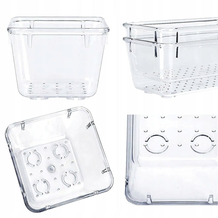 Set Organizator Sertar NewEvo, 25 Piese, 4 Marimi Diferite Pentru Depozitare Cosmetice, Bijuterii, Ustensile Bucatarie, Pixuri, Creioane, Piese Antialunecare, Diferite Configuratii, Transparent [3]