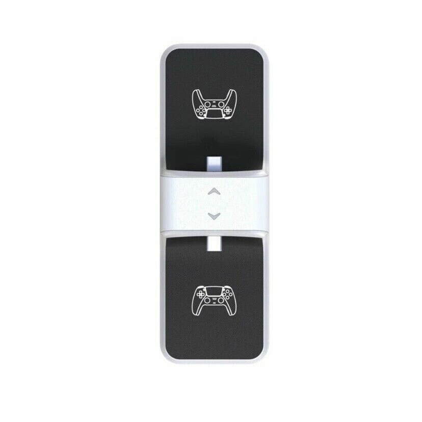 Statie de incarcare controller PS5 Honcam, stand dublu, incarcare rapida, indicator incarcare, Alb/Negru [5]