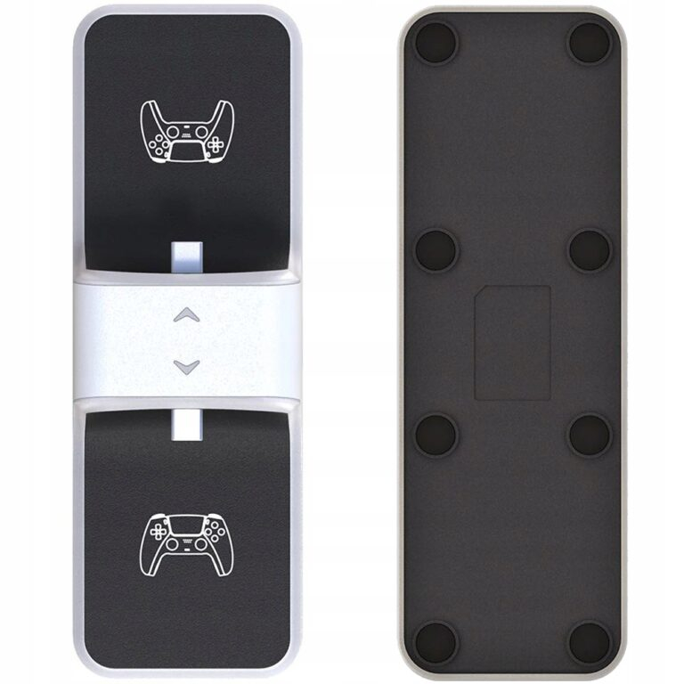 Statie de incarcare controller PS5 Honcam, stand dublu, incarcare rapida, indicator incarcare, Alb/Negru [8]